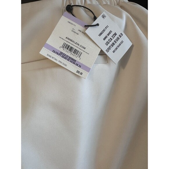Anne Klein Women's Plus Size Comfort Fit Straight Leg Pants Anne White 22W - Picture 4 of 4